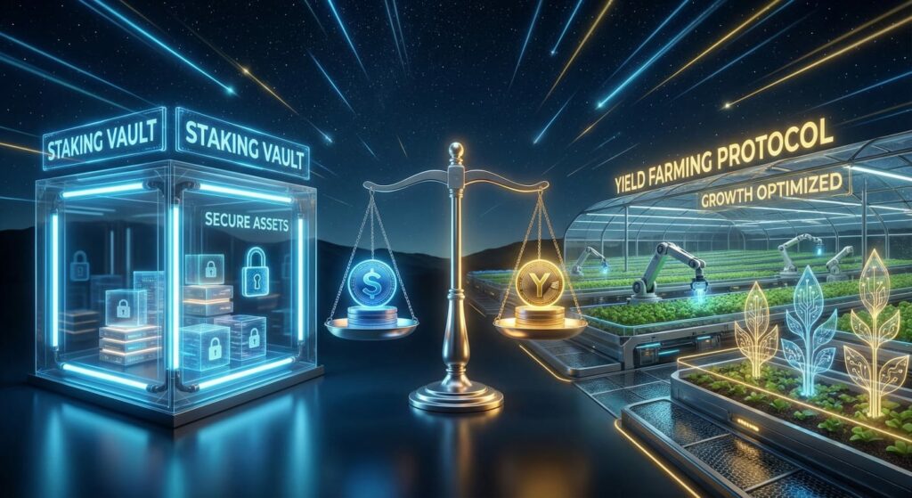 staking vs yield farming karsilastirma